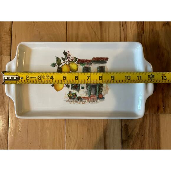 Ceramica Cuore Serving Platter, Lemons w/ Building, 11"x6.5" Made in ITALY - Picture 5 of 7